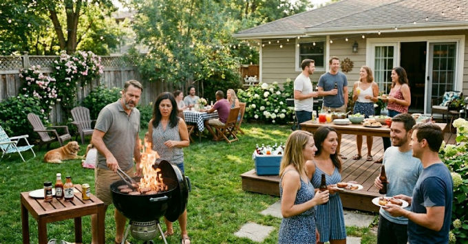 A backyard barbecue